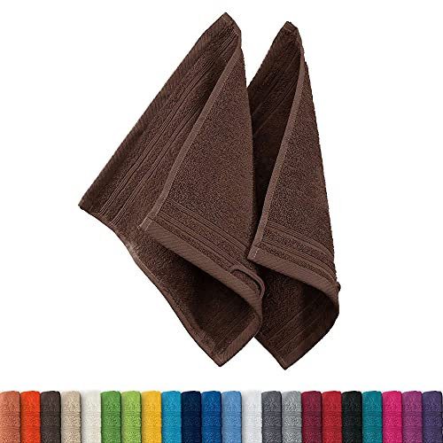 Erwin Müller Seiftuch Heidelberg 2er- Pack 100% Baumwolle braun Größe 30x30 cm - leichte Qualität, saugstark, schnelltrocknend, kompakt - ideal für Sport, Strand, Reisen (weitere Farben)