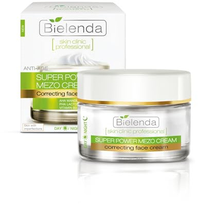 Bielenda Professional Mezo Crème Korrigierende Antifalten Creme, Korrekturcreme, Anti-Aging Gesichtspflege, Mischhaut, Fettige & Akne Haut, Tag und Nacht, 50 mll