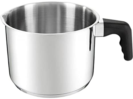 AMBITION Milchtopf Induktion 2,2 l bis zum Rand klein Topf Edelstahl mit Griff Innenskala alle Herdarten Spülmaschine 1,75 l Nutzvolumen