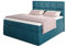 Betten Jumbo Dream Boxspringbett 200x200 mit Bettkasten 7-Zonen TFK Härtegrad H4 und Visco-Topper | Farbe Velour-Petrolblau | div. Größen verfügbar
