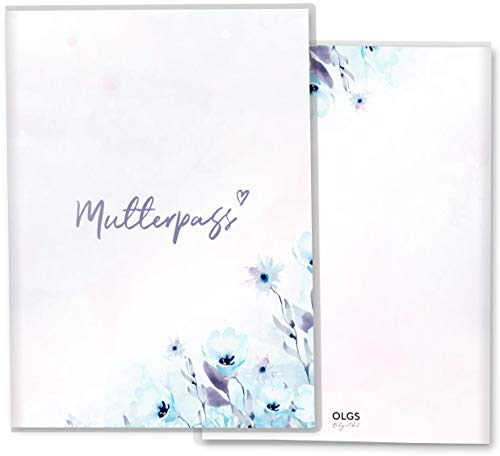 OLGS Mutterpasshülle Aquarell Winter, Kunststoff Schutzhülle für Mutterpass, Schwangerschaft, ohne Personalisierung