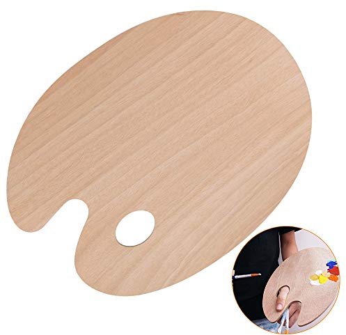 NETUME Palette de Peinture, Classique Palettes en Bois Avec Trou pour le Pouce pour la Peinture à l'huile et l'acrylique, légère et lisse Palette Peinture pour Adultes Enfants, M-Size 30 x25 cm