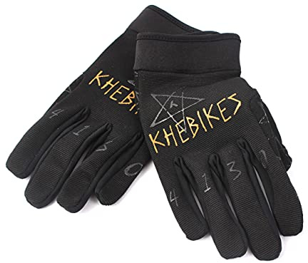 KHE 4130 Dirt-Jump Gants de BMX pour enfant Noir Taille M