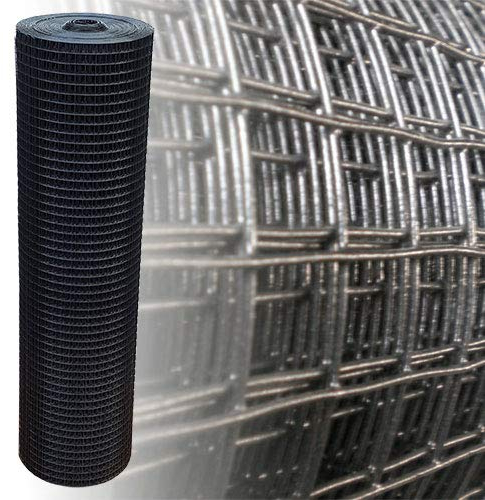 Garmix Volierendraht Schwarz 200cm 15m 25x25mm 1,45mm Maschendraht 4-Eck Verzinkt Drahtgitter