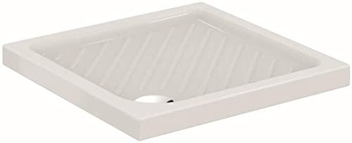 CAESAROO Plato de ducha 70 x 70 cm de cerámica blanca brillante Serie Atlanta - Blanco