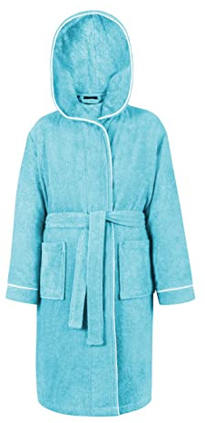 LAYNENBURG Premium Peignoir enfants & adolescents avec capuche - Fille et Garçon - 100% coton - OEKO TEX Standard 100 - Tissu éponge moelleuse - Taille 110 à 176