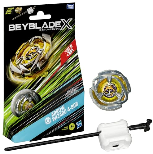 Beyblade X, Starter Pack Arrow Wizard 4-80B avec Toupie de Compétition et Lanceur, Jouets pour Enfants à Partir de 8 Ans, Jouet pour Garçons et Filles