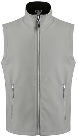Regatta Professional Herr Ascender Softshell vattenavvisande västar och kroppsvärmare med fleecefoder – perfekt för utomhusbruk, promenader, vandring och camping, grå/Svart, XXL