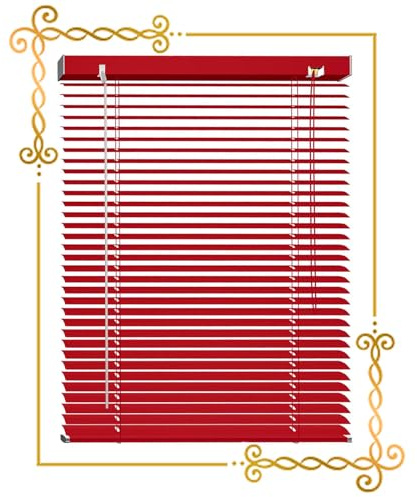 Xrdbfd Red Window Blinds, 40/60/80/100/120cm Aluminium Venetian Blinds, Metal Window Shades, Thermal Venetian Blinds for Office/kitchen/balcony,WxH-70x100cm/27.5 * 39.4in
