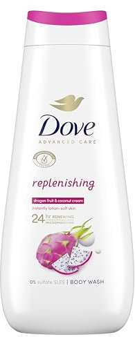Dove Advanced Care Replenishing Body Wash shower gel with dragon fruit & coconut cream extracts for instantly lotion-soft skin 400 ml