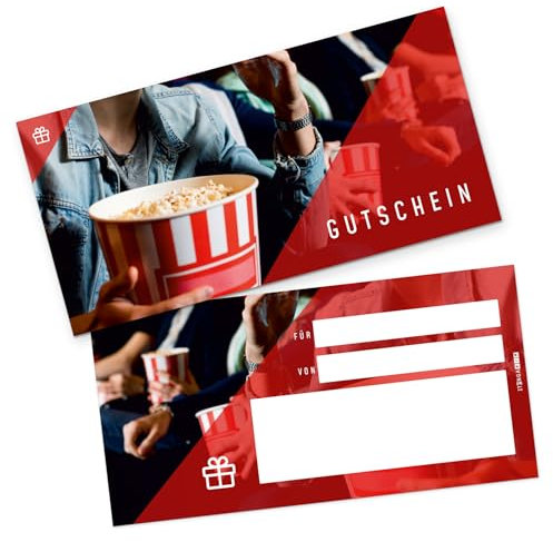 itenga Geschenkgutschein Karte zum Ausfüllen I Geschenkkarte I Gutschein I 21x 10,5cm I Postkarte zum Ausfüllen (Kinogutschein)