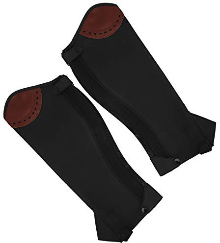 Tbest Halbchaps aus Leder, 2 Stück, Reithalbchaps, Beinschutz, Reitausrüstung für Erwachsene (XXL