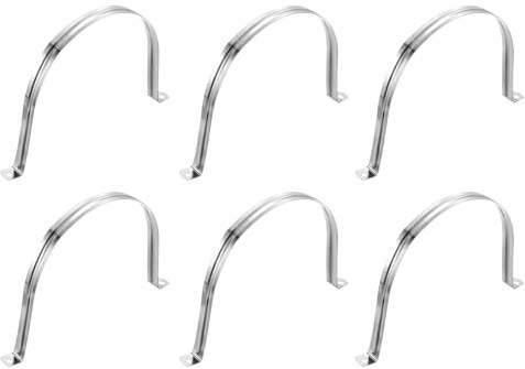 QUARKZMAN 6 Piezas de Abrazaderas de Tubo Rígido, 150mm (5.91) de Acero Inoxidable 201 con 2 Orificios en Forma de U Soporte de Tubo Abrazaderas de Tubo para Fijar Tubos y Cables