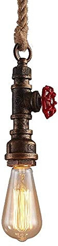 Canapa Corda Industriale a Sospensione retrò Lampada Pipa dell'Acqua Tubo Metallo a Vapore soffitto Lampada sospesa e27 agricola Rustica Ristorante Cucina Illuminazione del soffitto Cucina