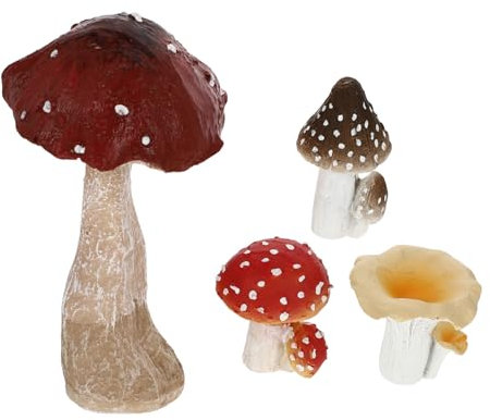 Toyvian Décoration Miniature Forme De Champignon Ornement Résine Statue De Champignon Ornement Résine