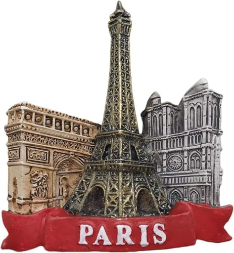 Paris France Eiffel Tower 3D Refrigerator Magnet - Resin Souvenir Fridge Decoration for Home, Kitchen, Office