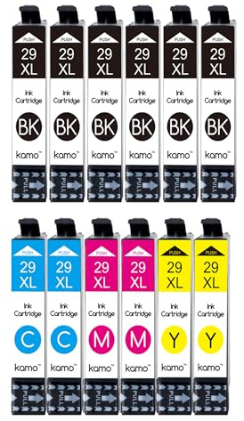 kamo 12er-Pack 29 XL Patronen Kompatibel mit Epson 29 29XL Druckerpatronen Multipack, für Expression Home XP-235 XP-245 XP-247 XP-255 XP-257 XP-332 XP-335 XP-342 XP-345 XP-352 XP-355 XP-432 XP-435