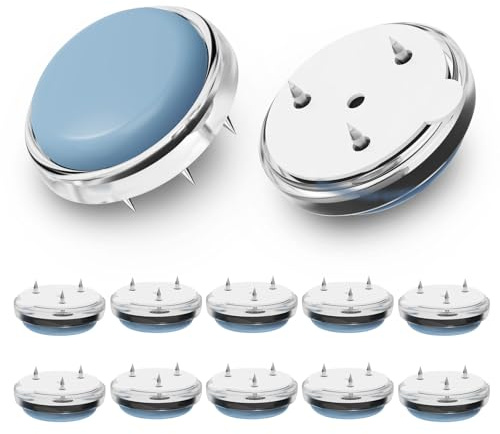 DXLing 12 Piezas Deslizadores para Muebles con Clavo Teflón Ø 25mm Azul