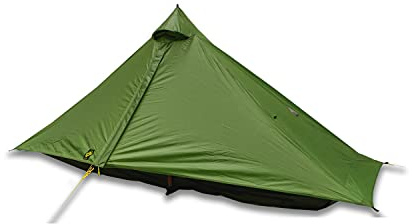Six Moon Designs Ultralight 1 Person Camping Tent, Moon Green, 25 oz, 100% Silicone Coated Polyester Material to Reduce Stretch Fabric and Bulk.