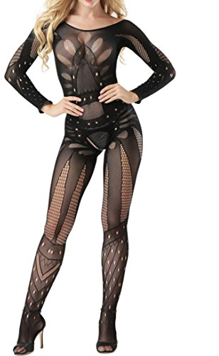 PowerFul-LOT Bodystocking,Plot Frauen Sexy erotik Dessous Netzstrumpf ouvert Bodystocking offen Crotch Body Nachtwäsche Versuchung Nightgown Nighty Unterwäsche Pajama (#1)