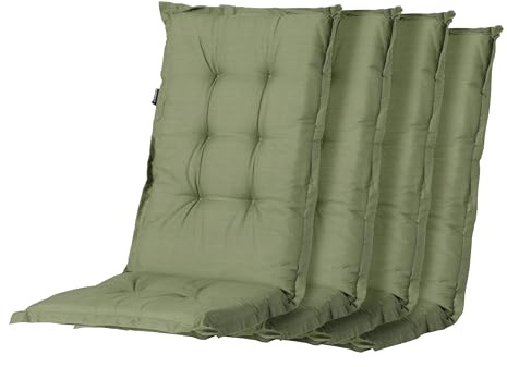 Madison Hochlehnerauflage Basic Green, ca. 123 x 50 x 8 cm, grün, 50% Baumwolle/50% Polyester