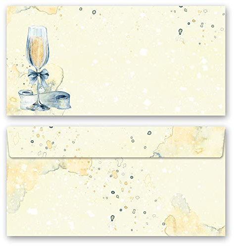 Motif envelopes Special Occasions, Champagne Reception 10 envelopes (windowless) DIN Long (220x110 mm) | Paper-Media