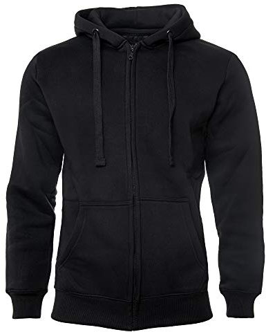 ROCK-IT Apparel® Premium Herren Kapuzenjacke [Größen S-5XL] - angenehmer Langarm Zipper Hoodie - Perfekt für Herbst & Winter - Kapuze mit Tunnelzug - Schwarz