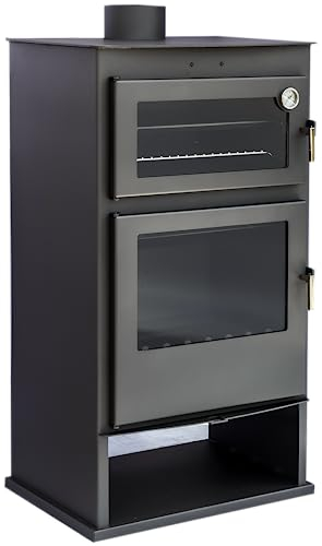 JOIMA - Estufa de Leña con Horno Modelo MULHACEN LEÑERO de 11,60 kW. Incluye bandeja en Acero Inoxidable para Asados y Parrilla