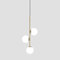 MZStech 3-flammige Globe White Glass Pendelleuchte, White Glass & Gold Matel Hängelampe Kronleuchter Deckenleuchte (3-Wege)
