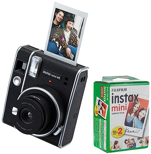 instax Mini 40 Sofortbildkamera & Mini Film, Doppelpack (2x10 Aufnahmen)