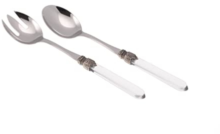 Rivadossi Sandro 4002I03 Set di Posate per Insalata, 2 Pezzi - Venezia - 100% Made in Italy, Artigianalità e Design, Acciaio Inox 18/10,Trasparente