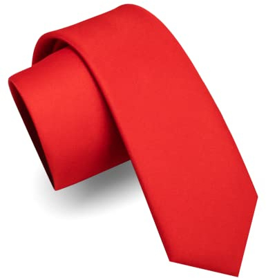 RBOCOTT 2.4“ Red Skinny Tie Business Wedding Slim Necktie for Men(6cm)