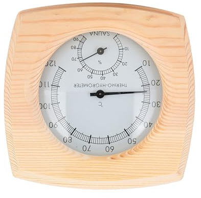 Termómetro de Madera para Sauna, Termómetro Digital para Sala de Sauna, Higrómetro, Medidor de Temperatura y Humedad, Suministros para