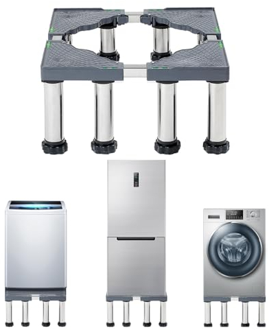 YiHYSj Base per Lavatrice con 8 Piedi Base Regolabile per Asciugatrici Telaio Intermedio Universale per mobili per carichi Pesanti Lavatrice Frigorifero e Asciugatrici (Altezza:24-27cm)