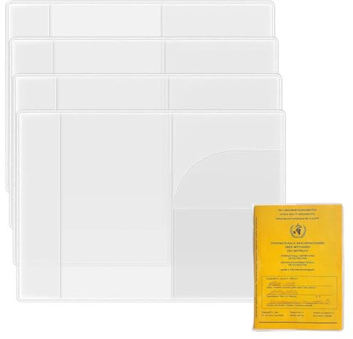 EYVRPAU 4 x Reisepasshülle für den NEUEN Reisepass，13.5 x 18.5cm Transparent Robuste reißfeste Passhülle für Standardgrößen,Reise zubehör für Erwachsene