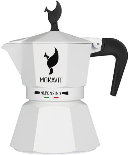 MOKAVIT Alfonsina - Cafetera Italiana - Cafetera Italiana Induccion 3 Tazas, Cafetera Induccion 3 Tazas, Moka Induccion 3 Tazas, Cafetera Moka, Cafetera para Induccion, Moka Pot - Made in Italy