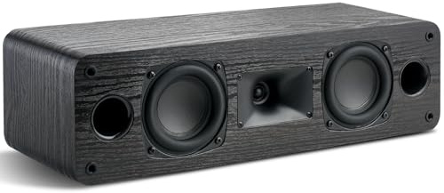 Saiyin Slim Center Channel Speaker,for Desktop Stereo or Home Theater Surround Sound, Dual 3.5 Woofer,Requires a Separate Amplifier or Receiver, Wall Mountable, Single,17 Inch