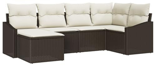 vidaXL Ensemble de Canapés 6 pc Marron polyrotin