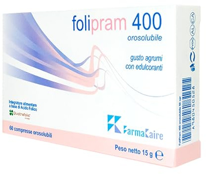 Acido folico (Quatrefolic®) | 60 Compresse orosolubili | Forma Biologicamente Attiva Acido Folico | assorbimento fino a 3 volte maggiore | integratore Vegano per Gravidanza, fertilità, Folina Mamma