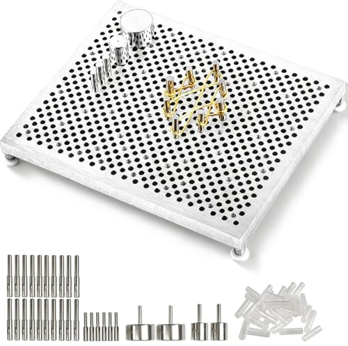 Juego de herramientas para hacer joyas con placa de aluminio (14 x 11,5 cm), placa de alambre para joyas, manualidades y manualidades
