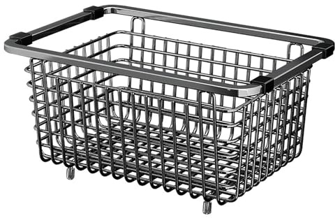 304 rostfritt stål disktorkställ kök handfat dräneringskorg tallrik och skål frukthållare (39 cm (15,3 tum) rostfri platsbesparande design