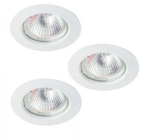 LITECRAFT Recessed Downlights GU5.3 Fixed Spotlight in White - 3 Pack Clearance