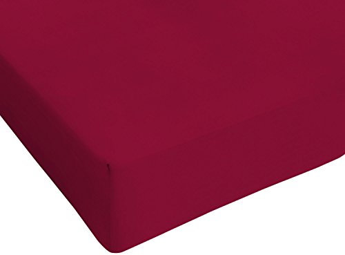 Max color Betttuch 25cm Ecke, bordeaux, maxy Doppelte