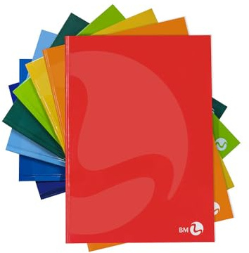 BM BeMore Cartoned Color 0105365, A5 tecknad anteckningsbok, Randig 1R, Marginalfria rader, Tung kartong omslag, 80 g papper, Blandade färger, 5 Piece Pack (Kartong Color A5)
