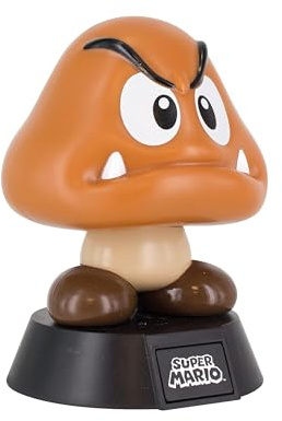 Paladone Super Mario Goomba 3D Light Ideal for Kids Bedrooms, Office and Home Pop Culture Gaming Merchandise, 50 W, Multi-Colour
