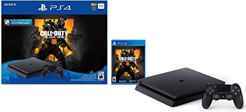 Playstation 4 Slim 1TB Solid State Drive Console with Call of Duty Black Ops 4 Bundle (Renewed)