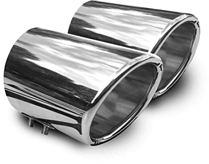 Embellecedor de escape compatible con Octavia 1996-2012 | 2 piezas topes de acero inoxidable cromado