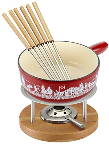 KUHN RIKON 32276 D&S Vertriebs-Fondue de Queso (Hierro Fundido, 24 cm), Color Rojo