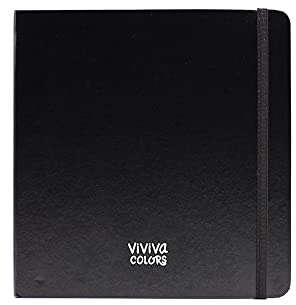 Viviva Ivory Square Sketchbook, 240 GSM, 64 Pages, 7.5 x 7.5 in, Faux Leather Bound, Perfect for Inking, Sketching and Light Painting.