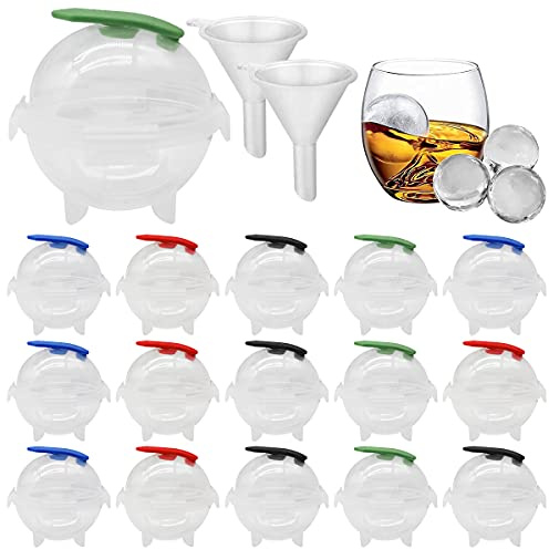 Cubetti Ghiaccio Vassoio,RoadLoo16 Pz Clear Ice Ball Maker Stampo Cubetti Ghiaccio Rotonda Della Palla Ghiaccio Set Riutilizzabile Rilascio Facile per Whisky Cocktail Congelatore Alimenti per Bambini